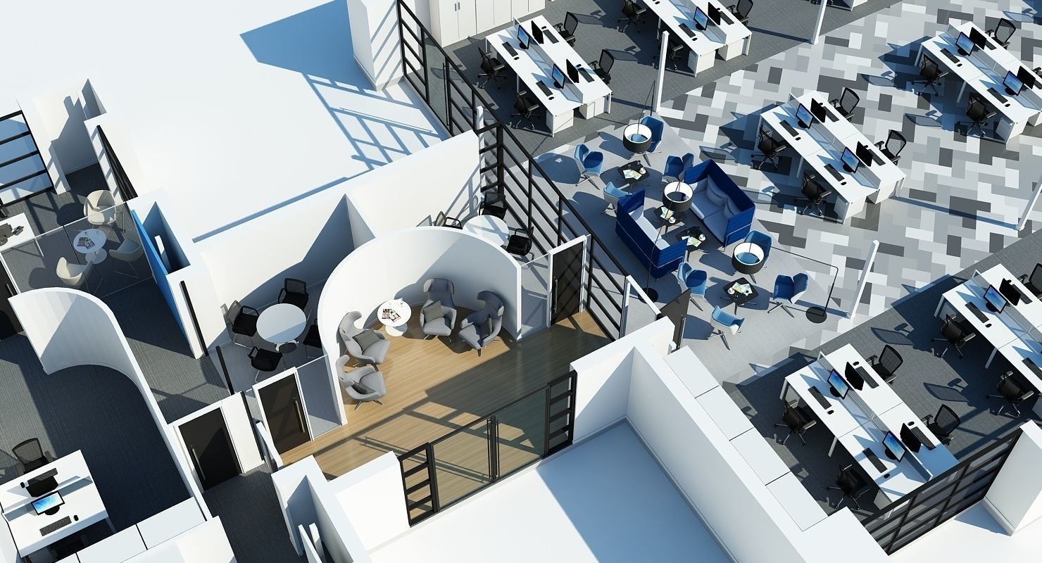 Full Office Interior 8 3D model_2