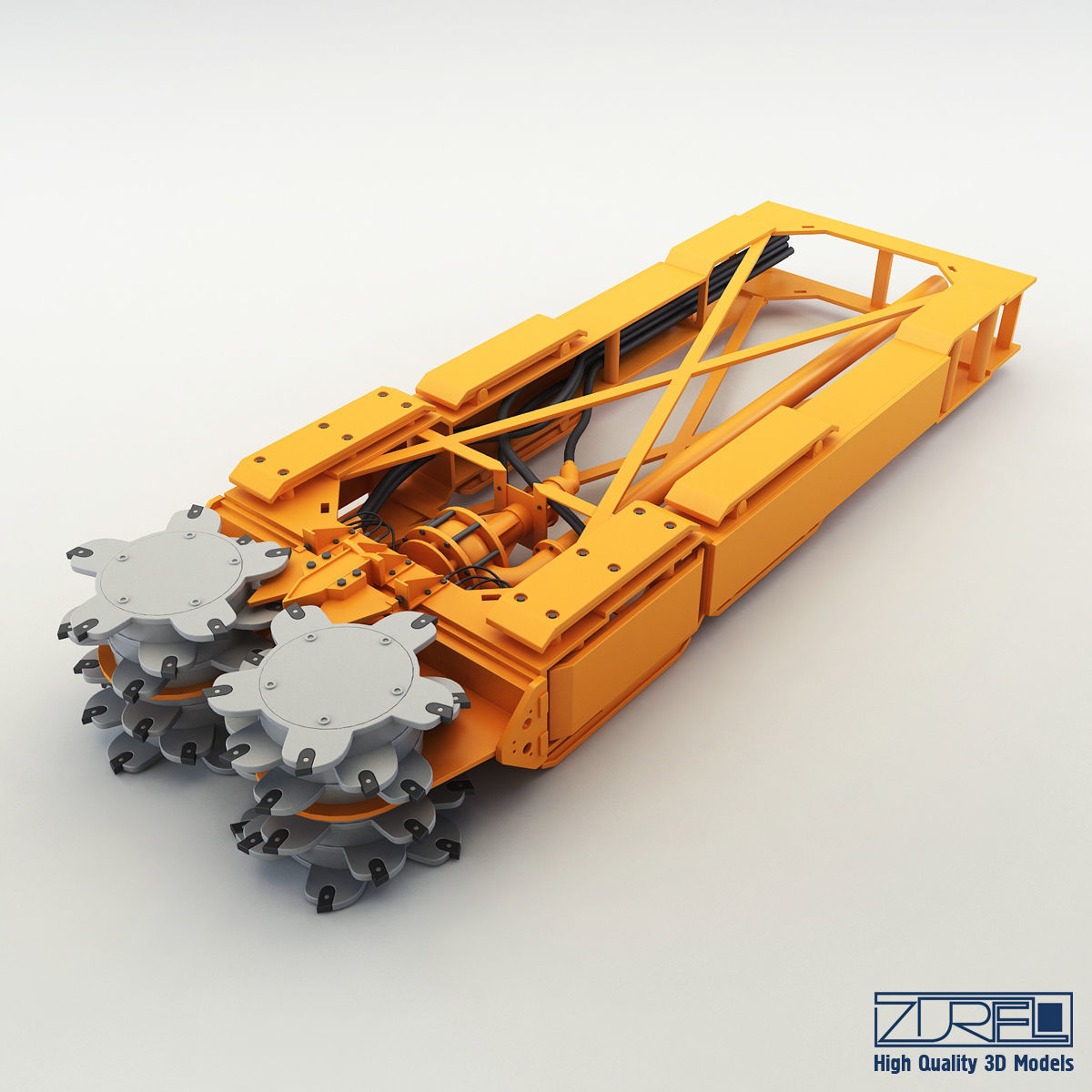 Drilling rig Low-poly 3D model_6