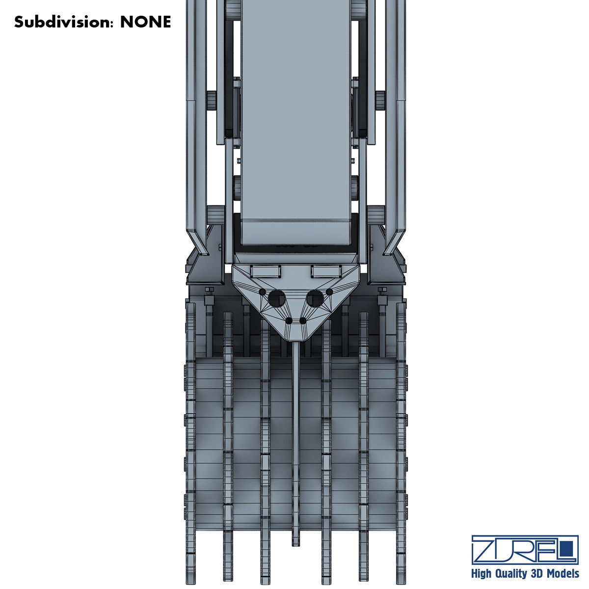 Drilling rig Low-poly 3D model_12
