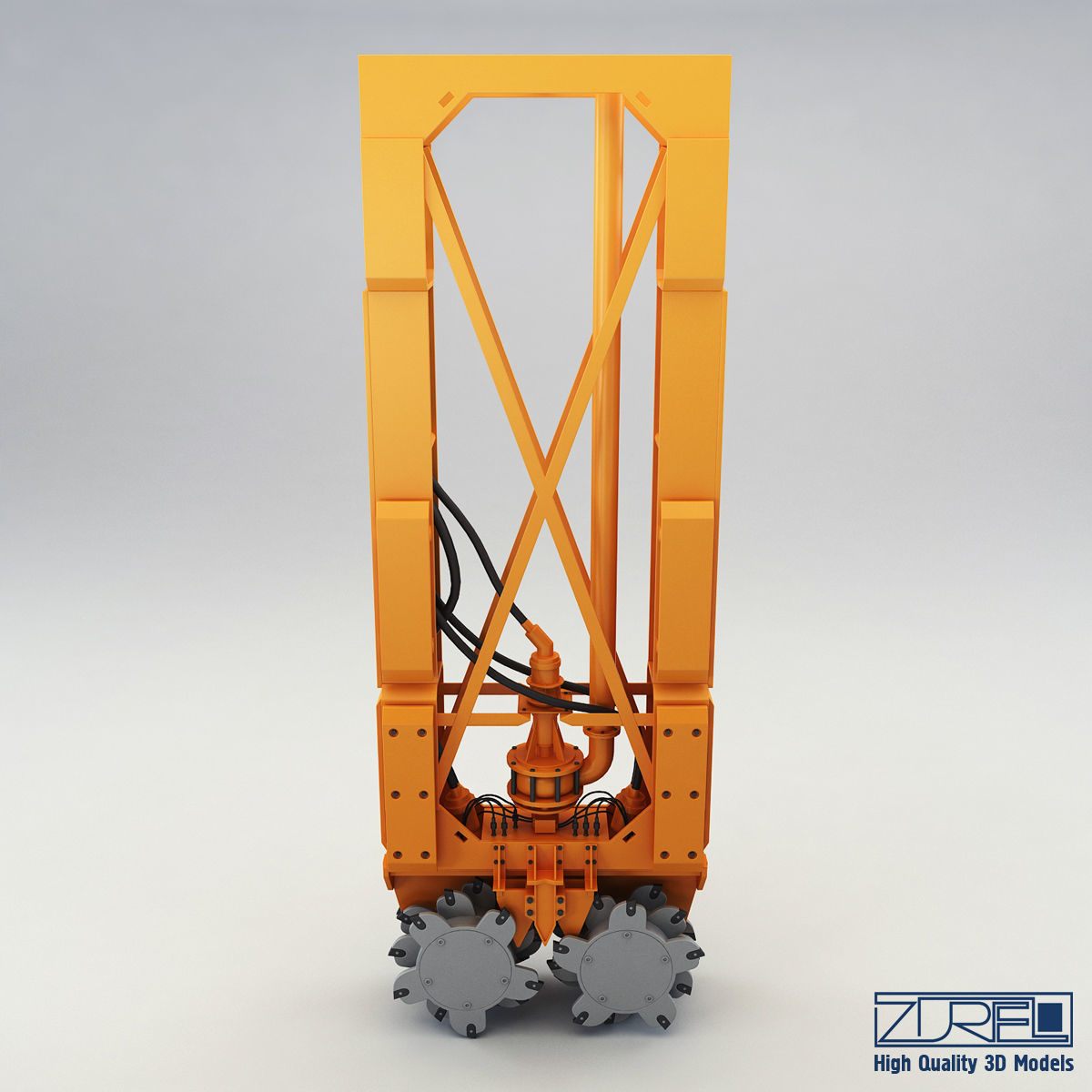 Drilling rig Low-poly 3D model_1