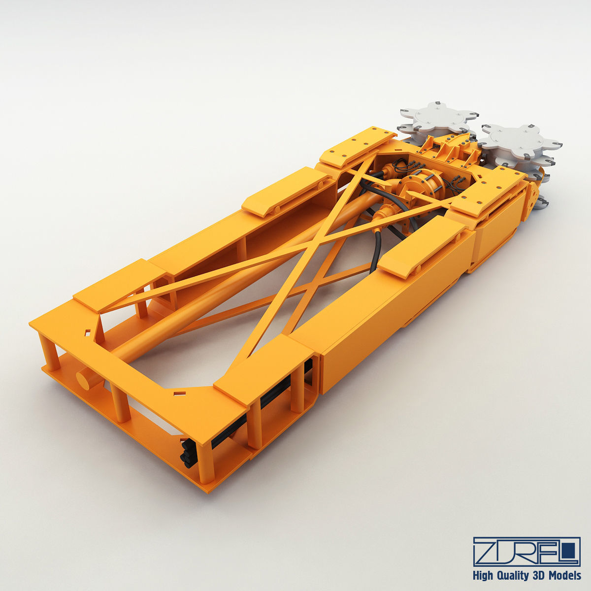 Drilling rig Low-poly 3D model_7