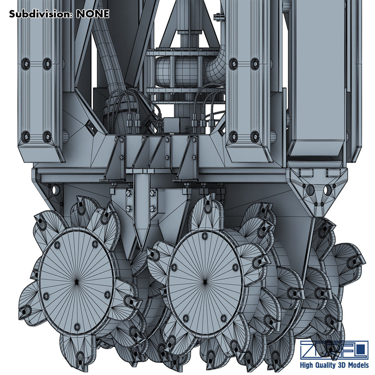 Drilling rig Low-poly 3D model_11
