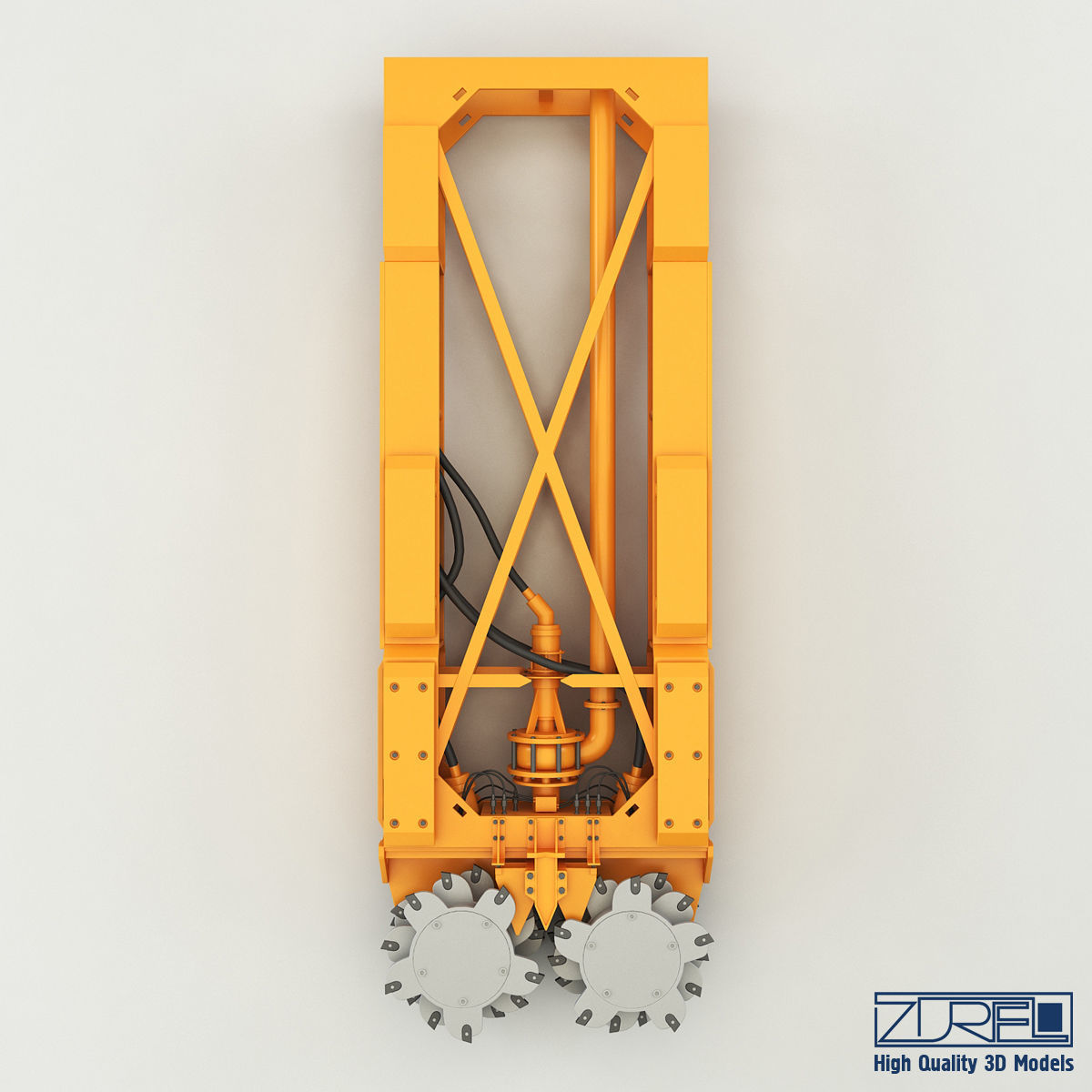 Drilling rig Low-poly 3D model_8