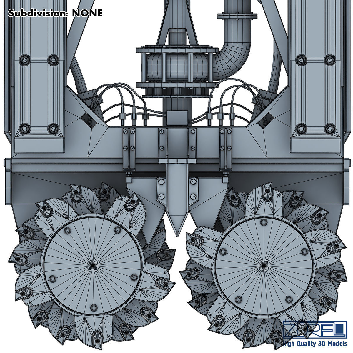 Drilling rig Low-poly 3D model_10