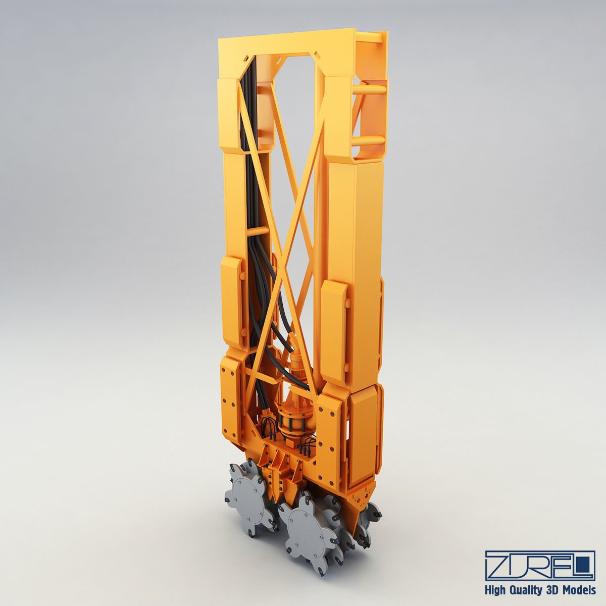 Drilling rig Low-poly 3D model_3