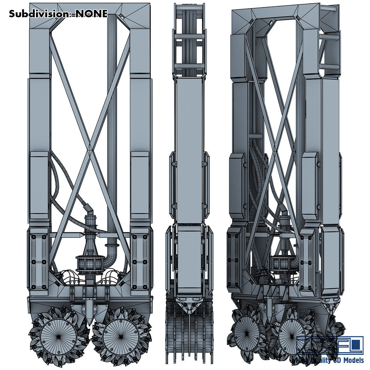 Drilling rig Low-poly 3D model_9