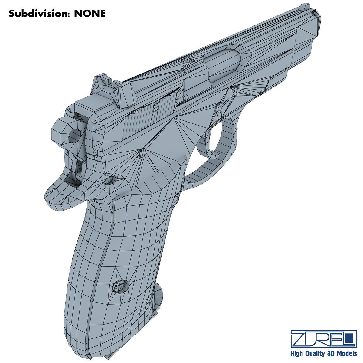 CZ 75 Low Poly v 1 Low-poly 3D model_15