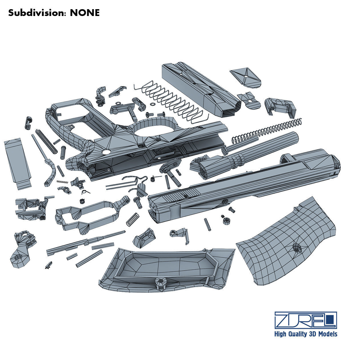 CZ 75 Low Poly v 1 Low-poly 3D model_17