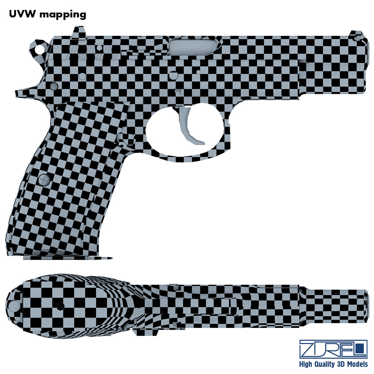 CZ 75 Low Poly v 1 Low-poly 3D model_32