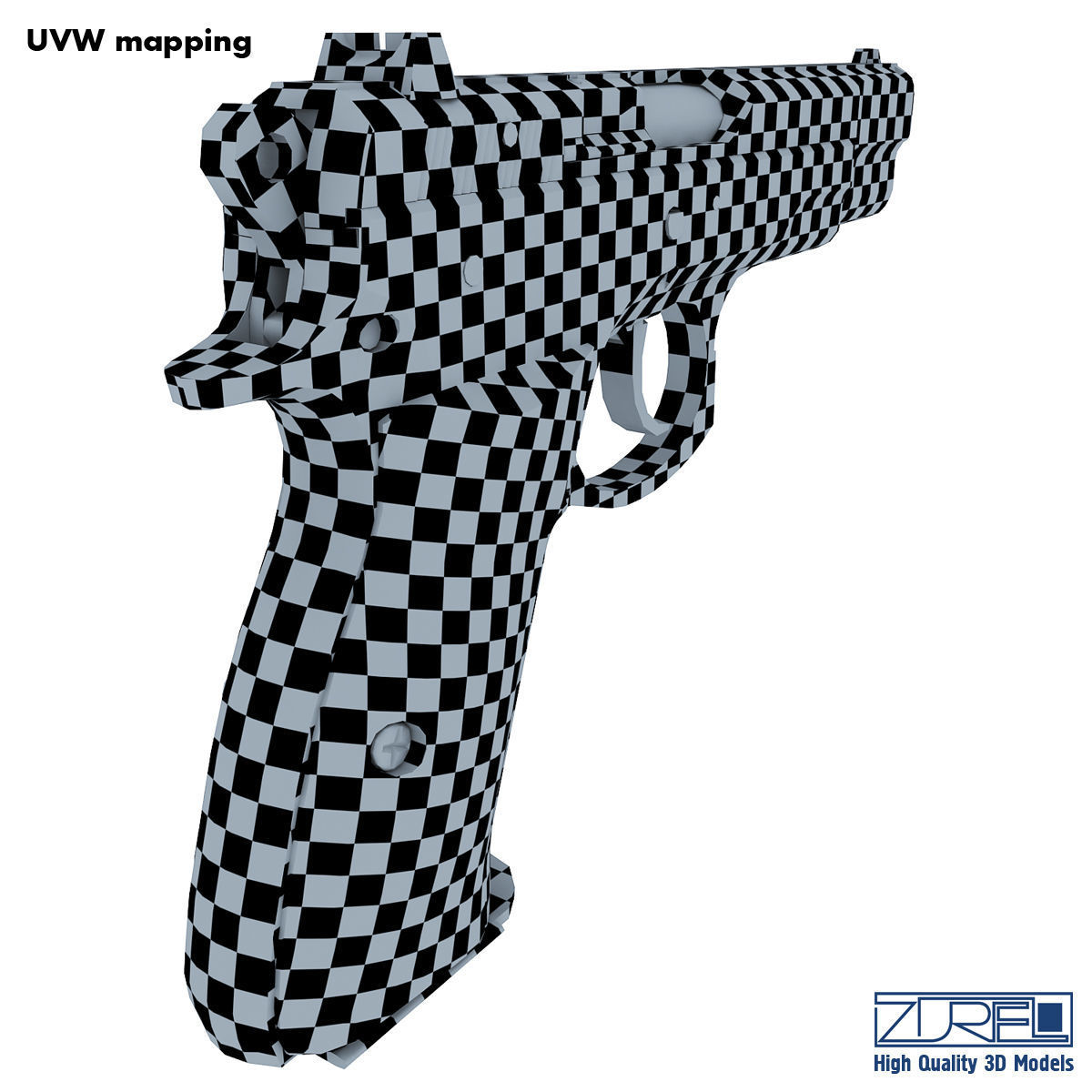 CZ 75 Low Poly v 1 Low-poly 3D model_34