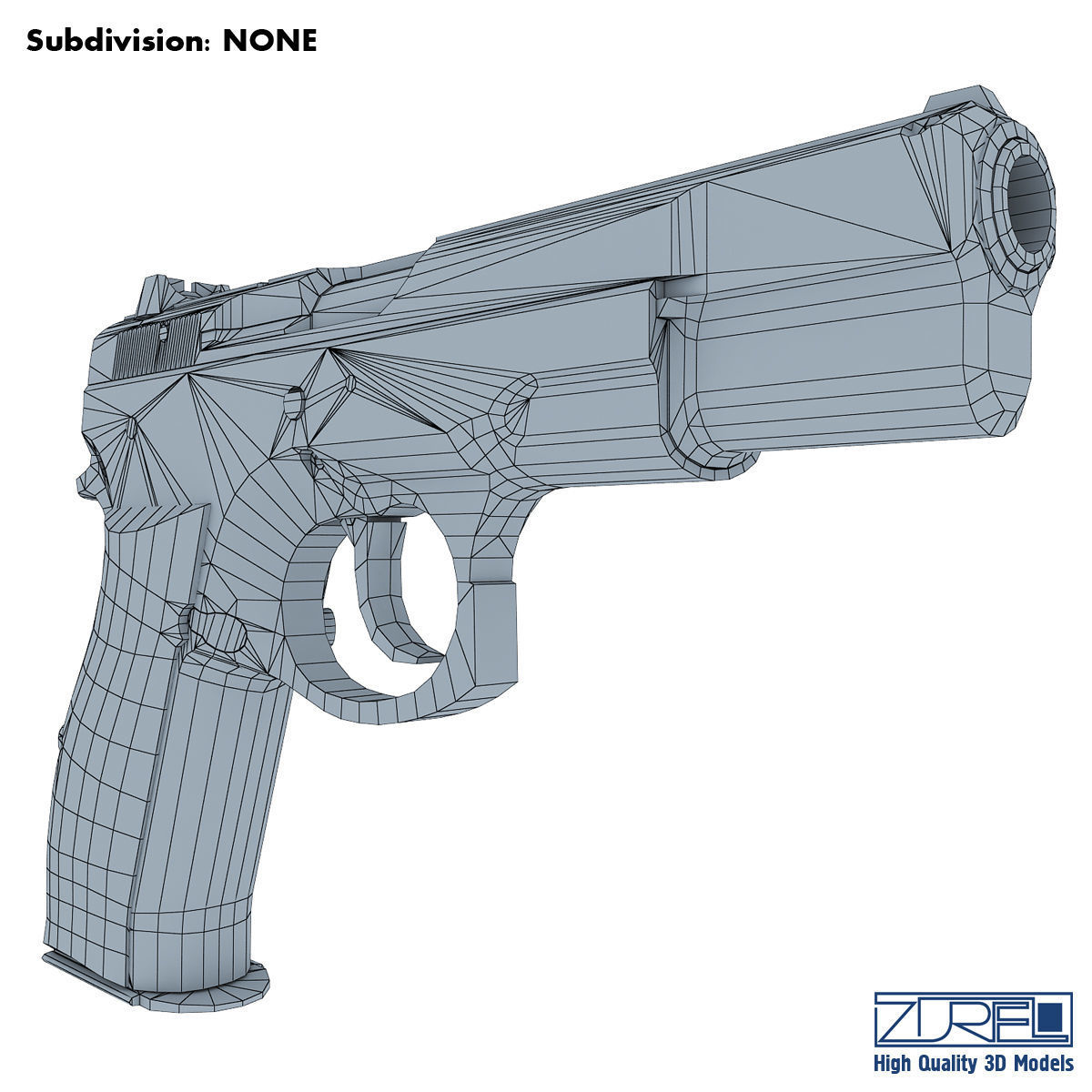 CZ 75 Low Poly v 1 Low-poly 3D model_10