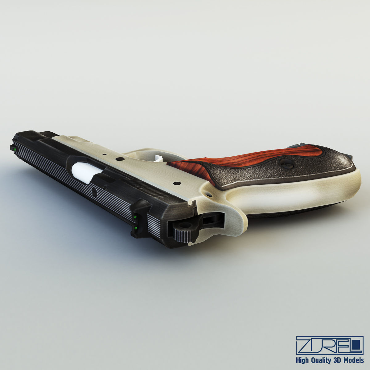 CZ 75 Low Poly v 1 Low-poly 3D model_4