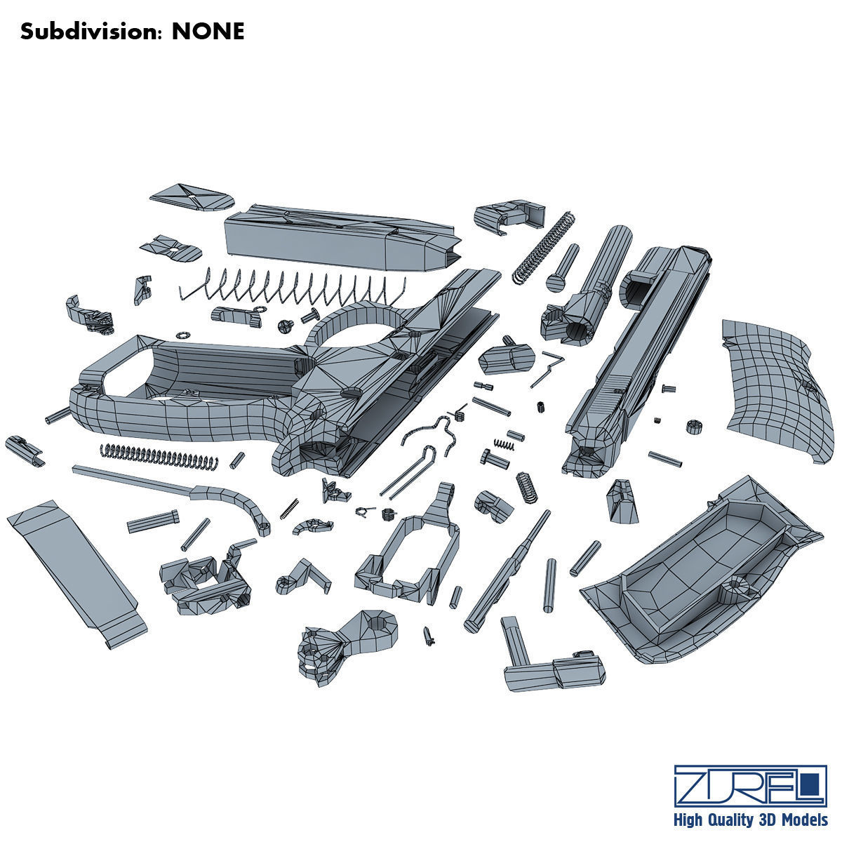CZ 75 Low Poly v 1 Low-poly 3D model_18