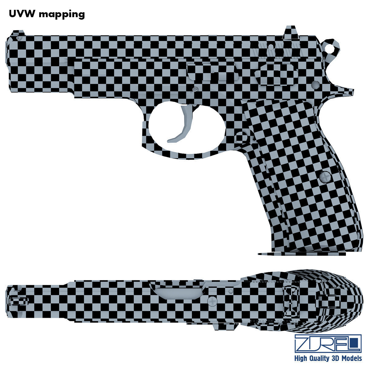 CZ 75 Low Poly v 1 Low-poly 3D model_31