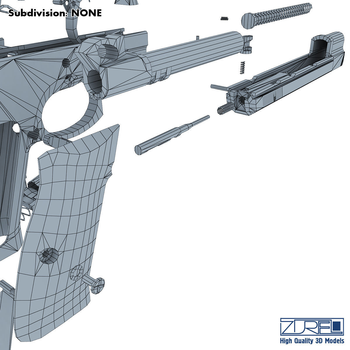 CZ 75 Low Poly v 1 Low-poly 3D model_22
