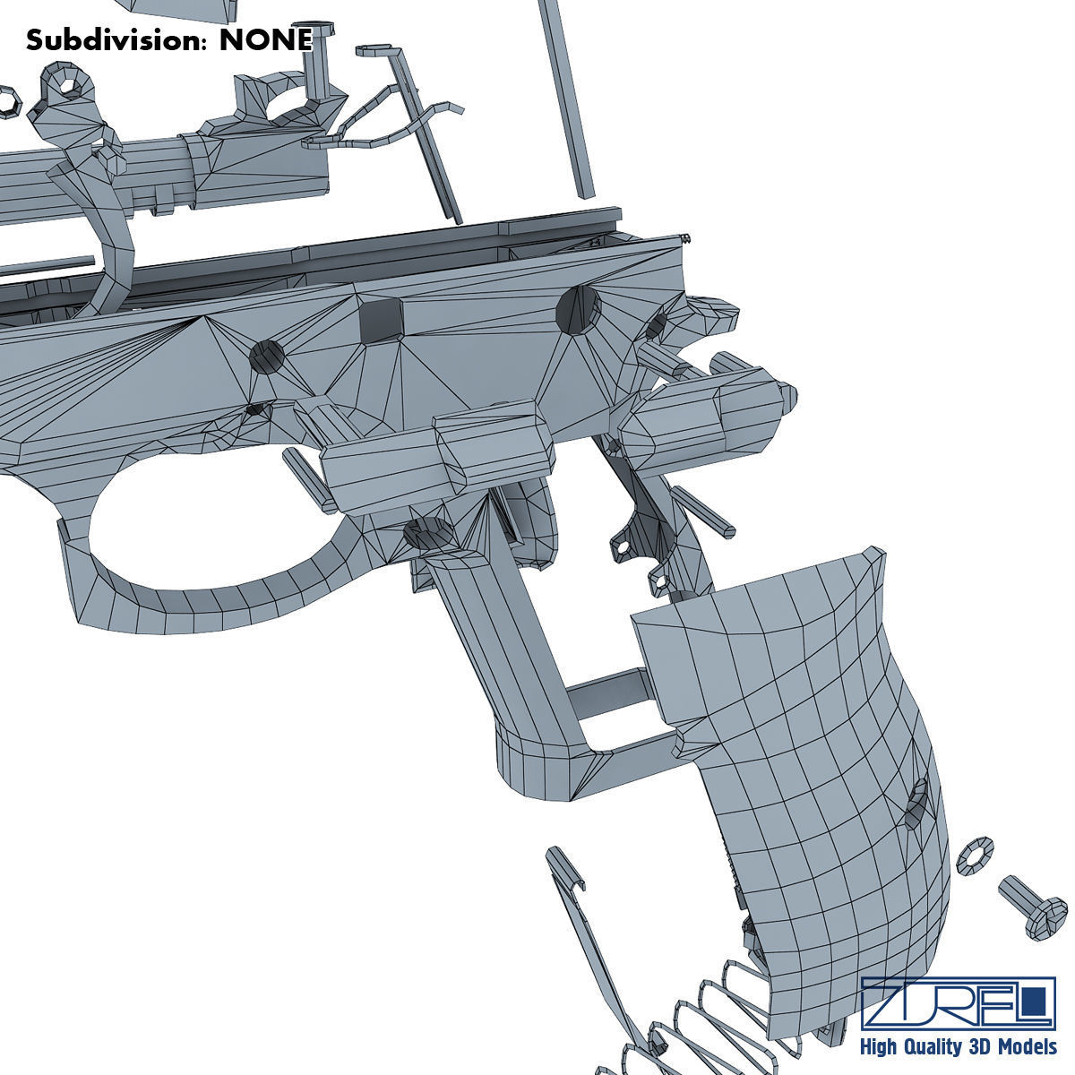 CZ 75 Low Poly v 1 Low-poly 3D model_26
