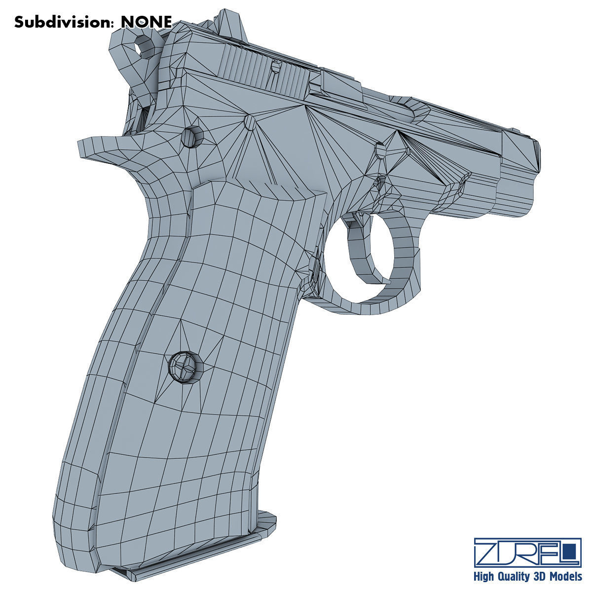 CZ 75 Low Poly v 1 Low-poly 3D model_13