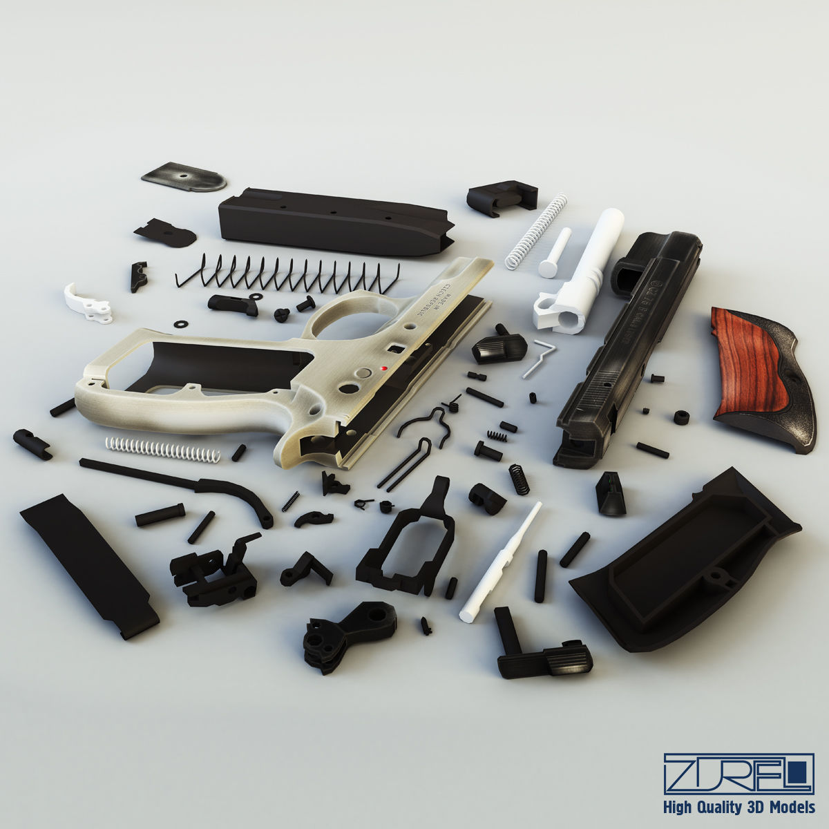 CZ 75 Low Poly v 1 Low-poly 3D model_9