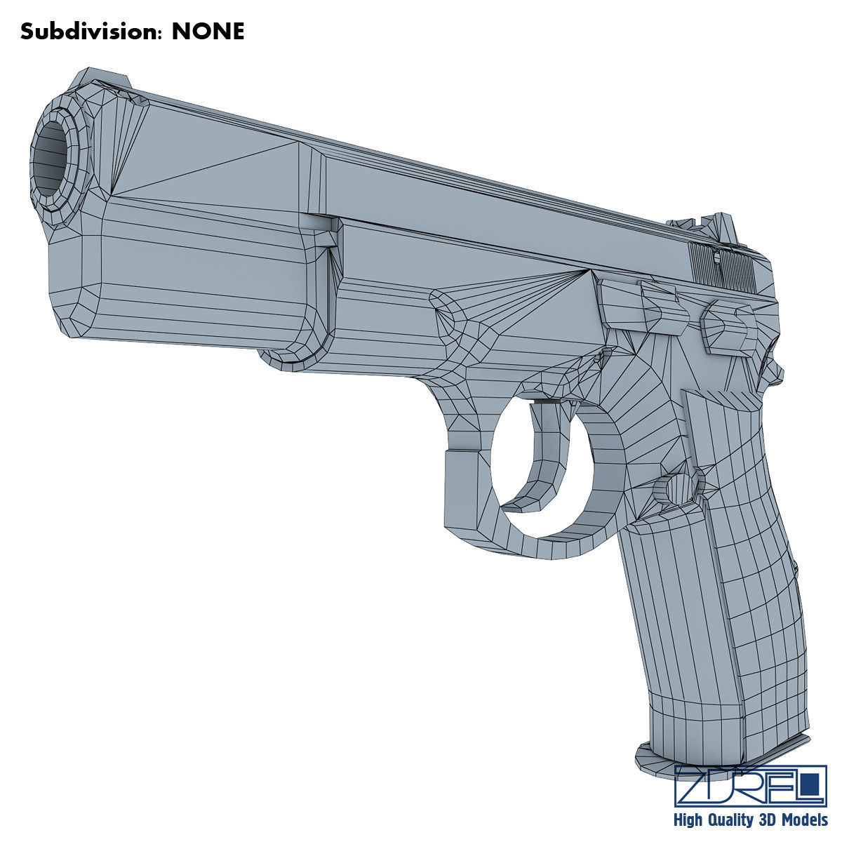 CZ 75 Low Poly v 1 Low-poly 3D model_11