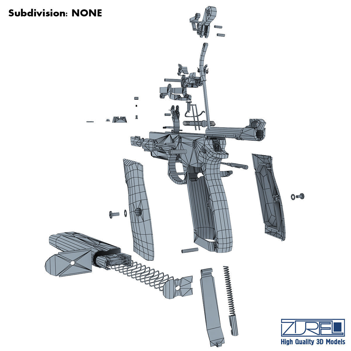 CZ 75 Low Poly v 1 Low-poly 3D model_29