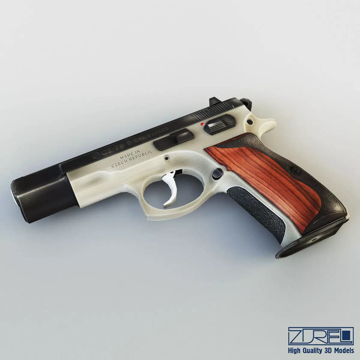 CZ 75 Low Poly v 1 Low-poly 3D model_0
