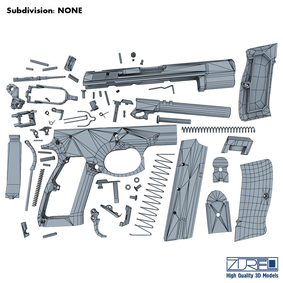 CZ 75 Low Poly v 1 Low-poly 3D model_16