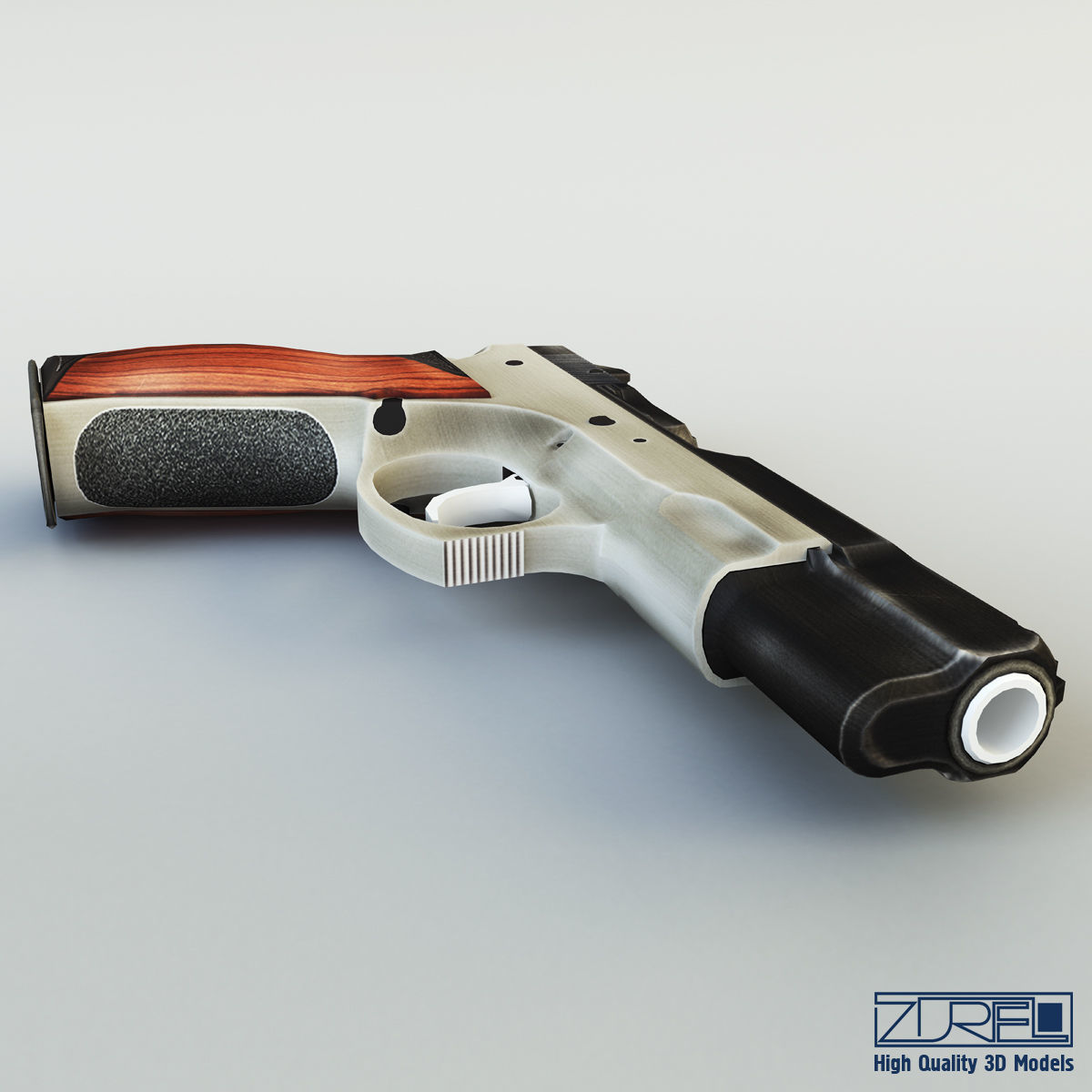 CZ 75 Low Poly v 1 Low-poly 3D model_3