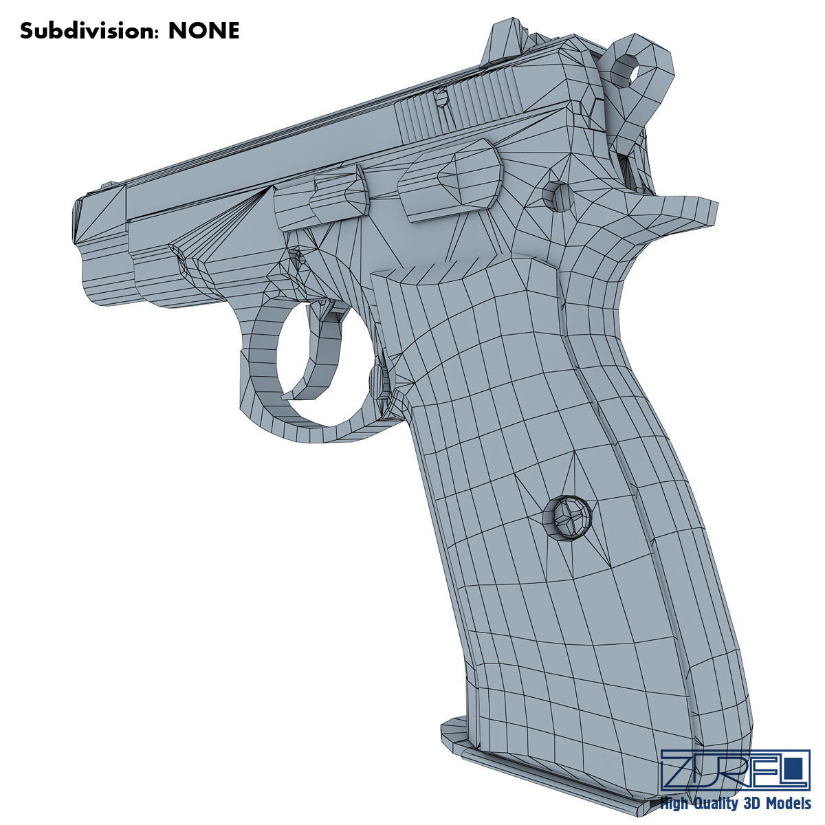 CZ 75 Low Poly v 1 Low-poly 3D model_12