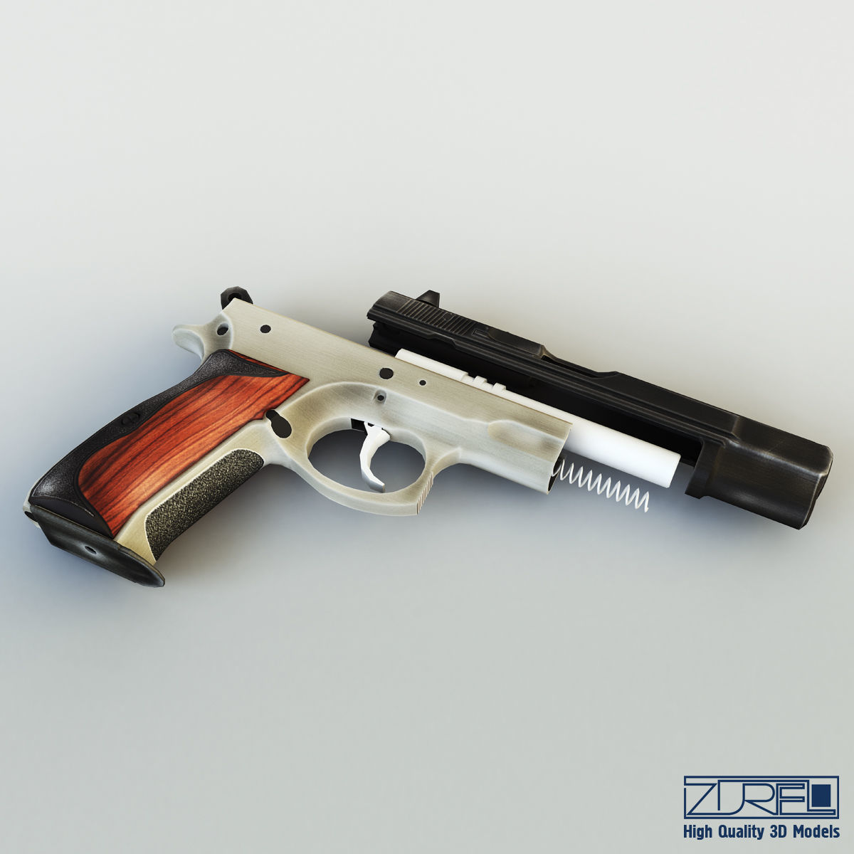 CZ 75 Low Poly v 1 Low-poly 3D model_5