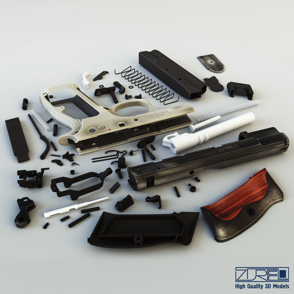 CZ 75 Low Poly v 1 Low-poly 3D model_8