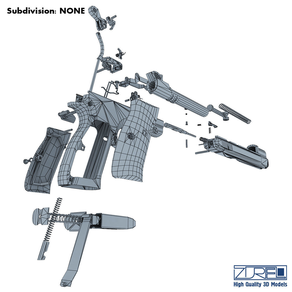 CZ 75 Low Poly v 1 Low-poly 3D model_28