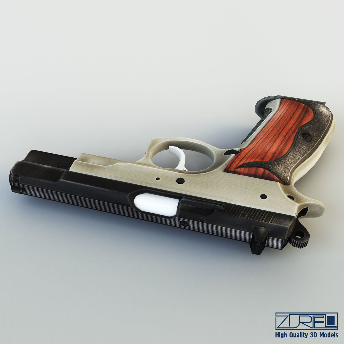 CZ 75 Low Poly v 1 Low-poly 3D model_1