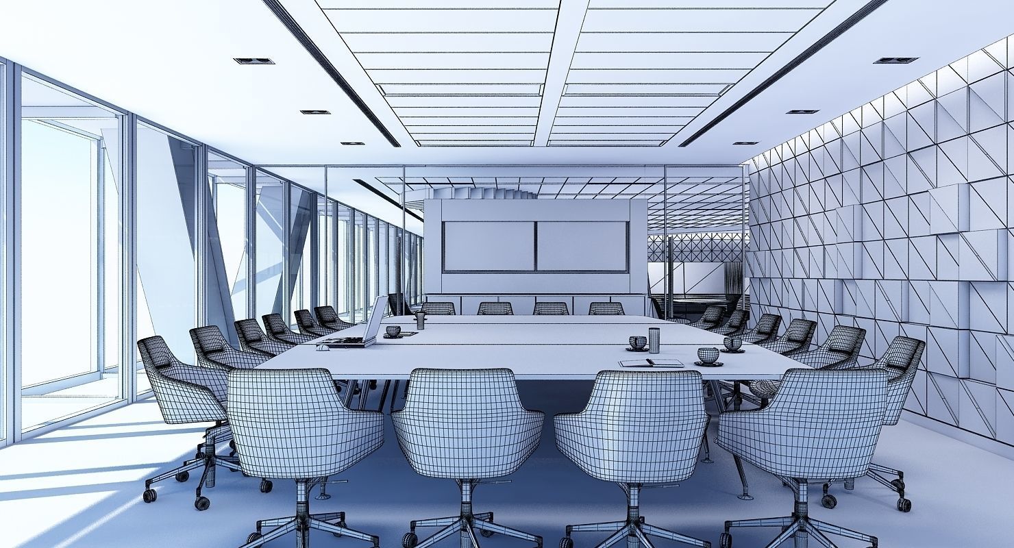 Full Office Interior 26 3D model_14