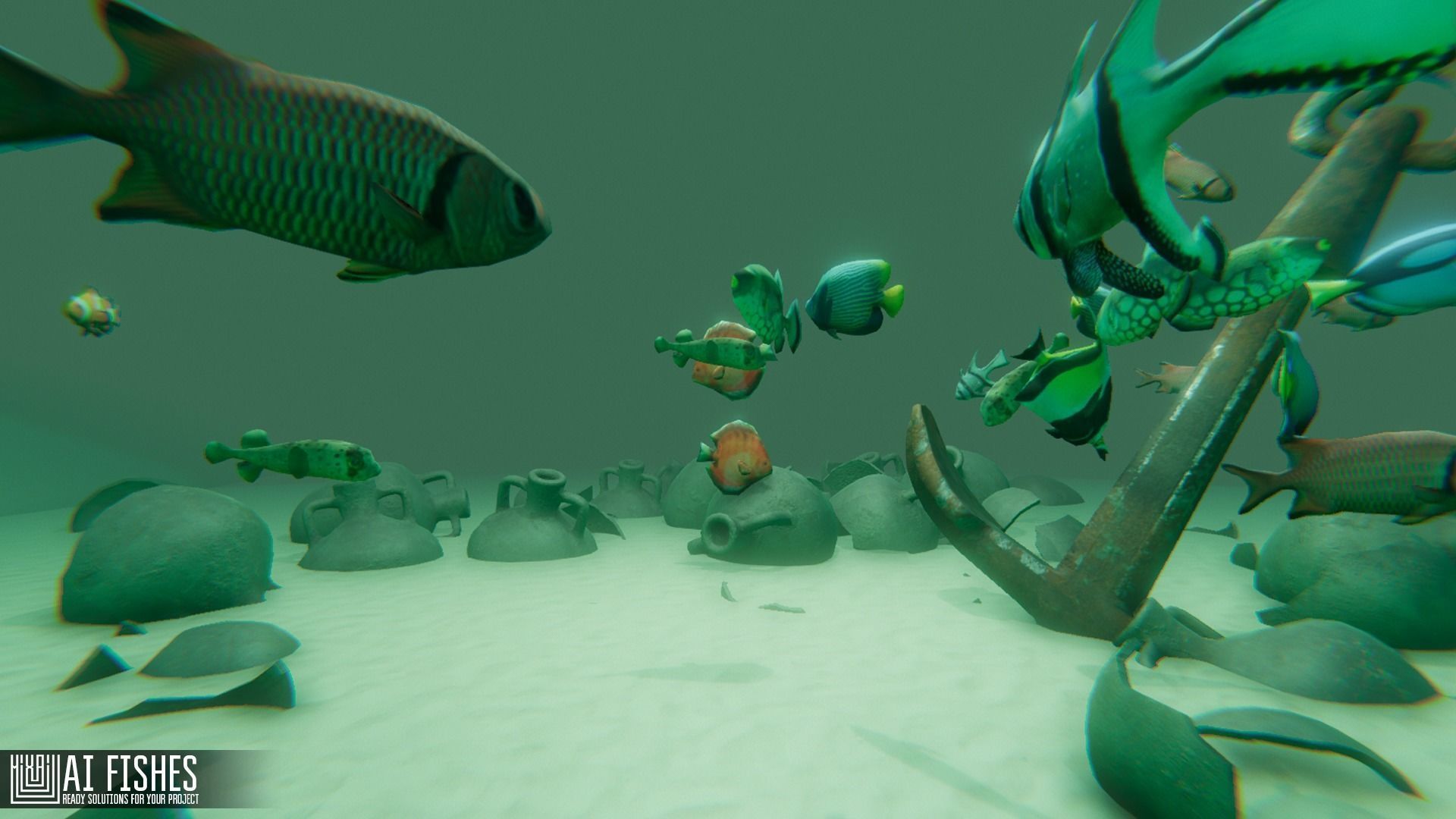 AI Fishes - ready solutions for your project for Unity Low-poly 3D model_3