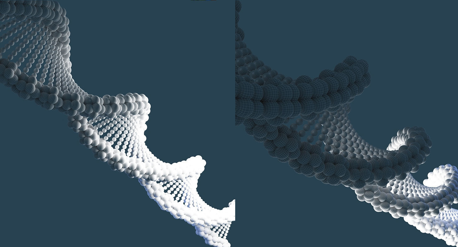 DNA 3D Model colorful strand 3D model_2