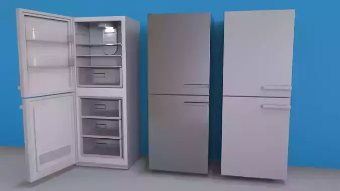 Fridge with Interior - Lightmapped - Octane support Low-poly 3D model