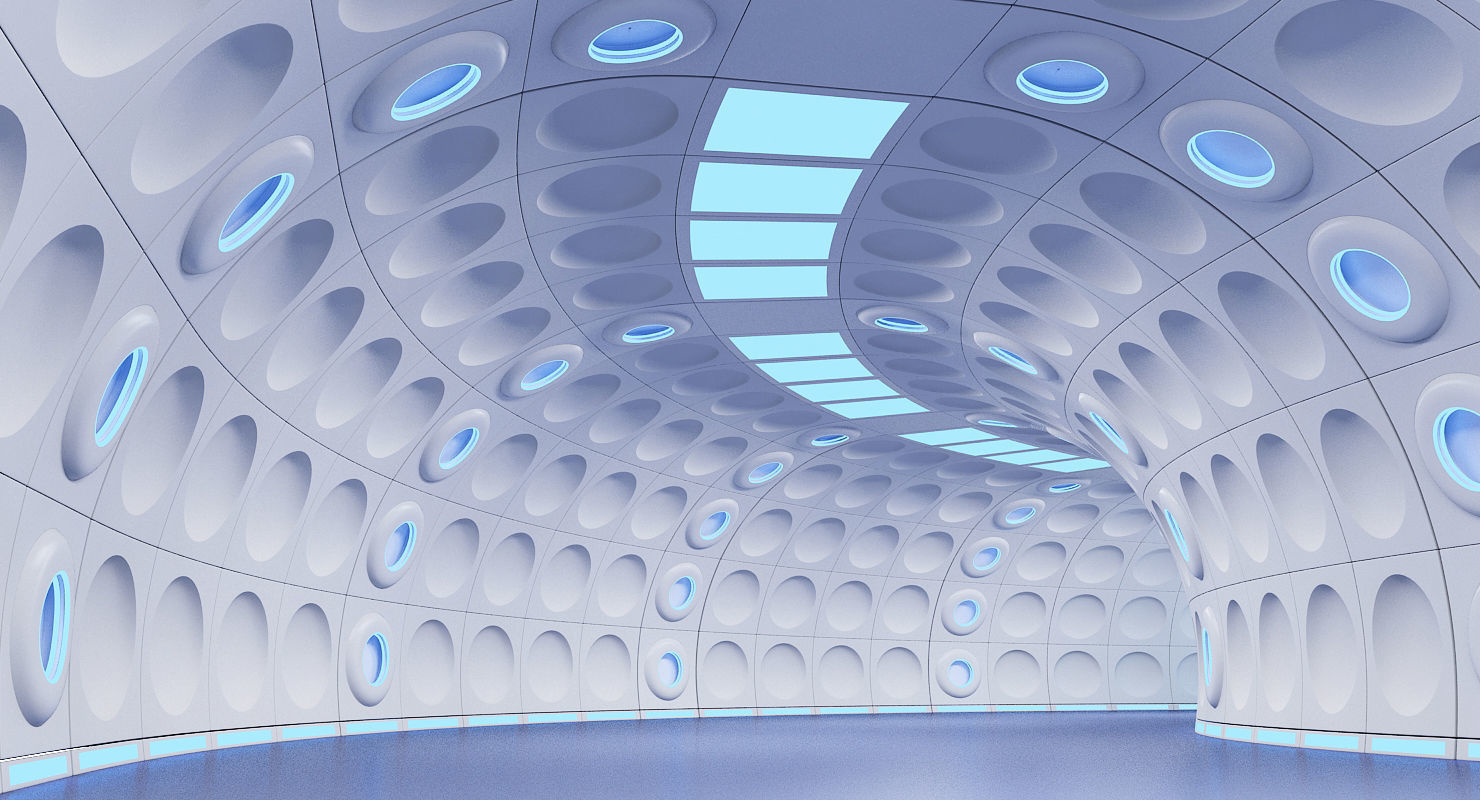 Futuristic Tunnel 3D model_1