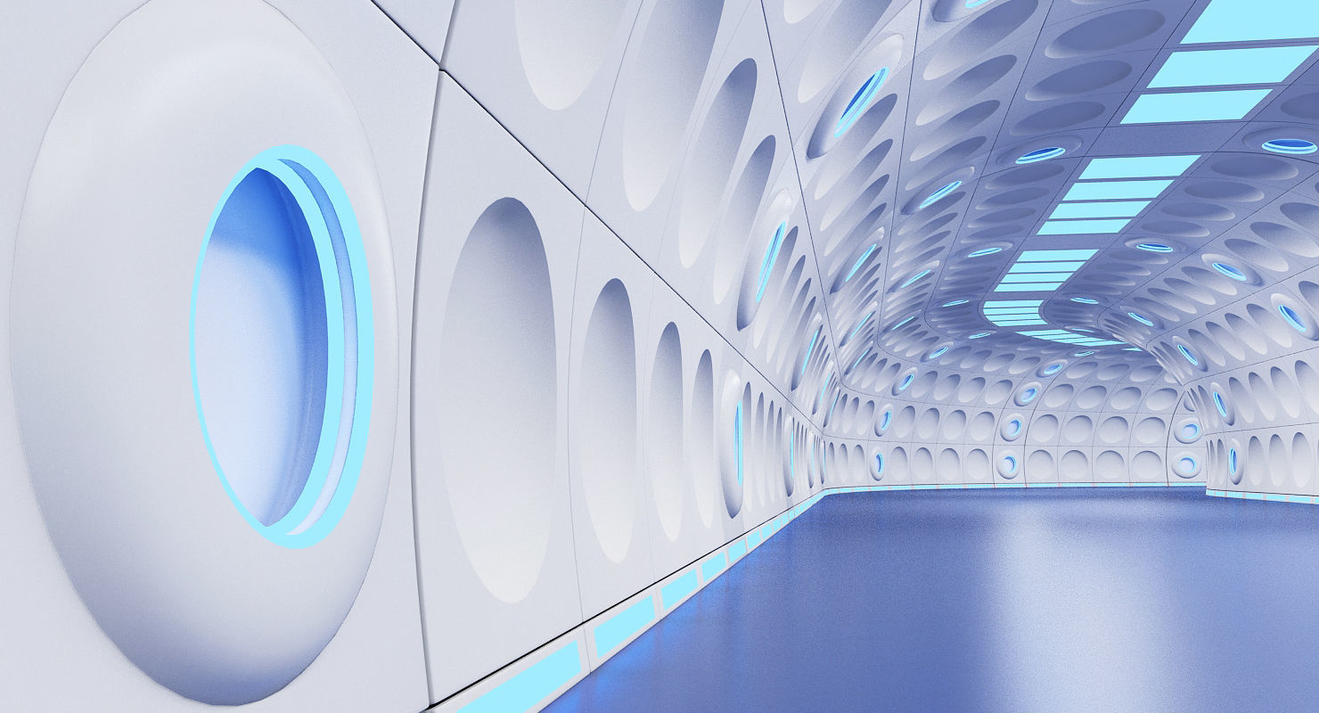 Futuristic Tunnel 3D model_3