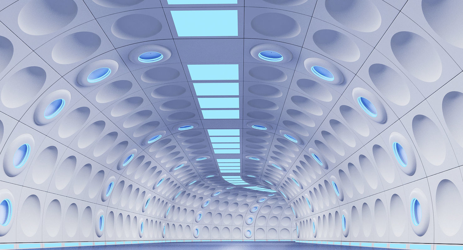Futuristic Tunnel 3D model_4