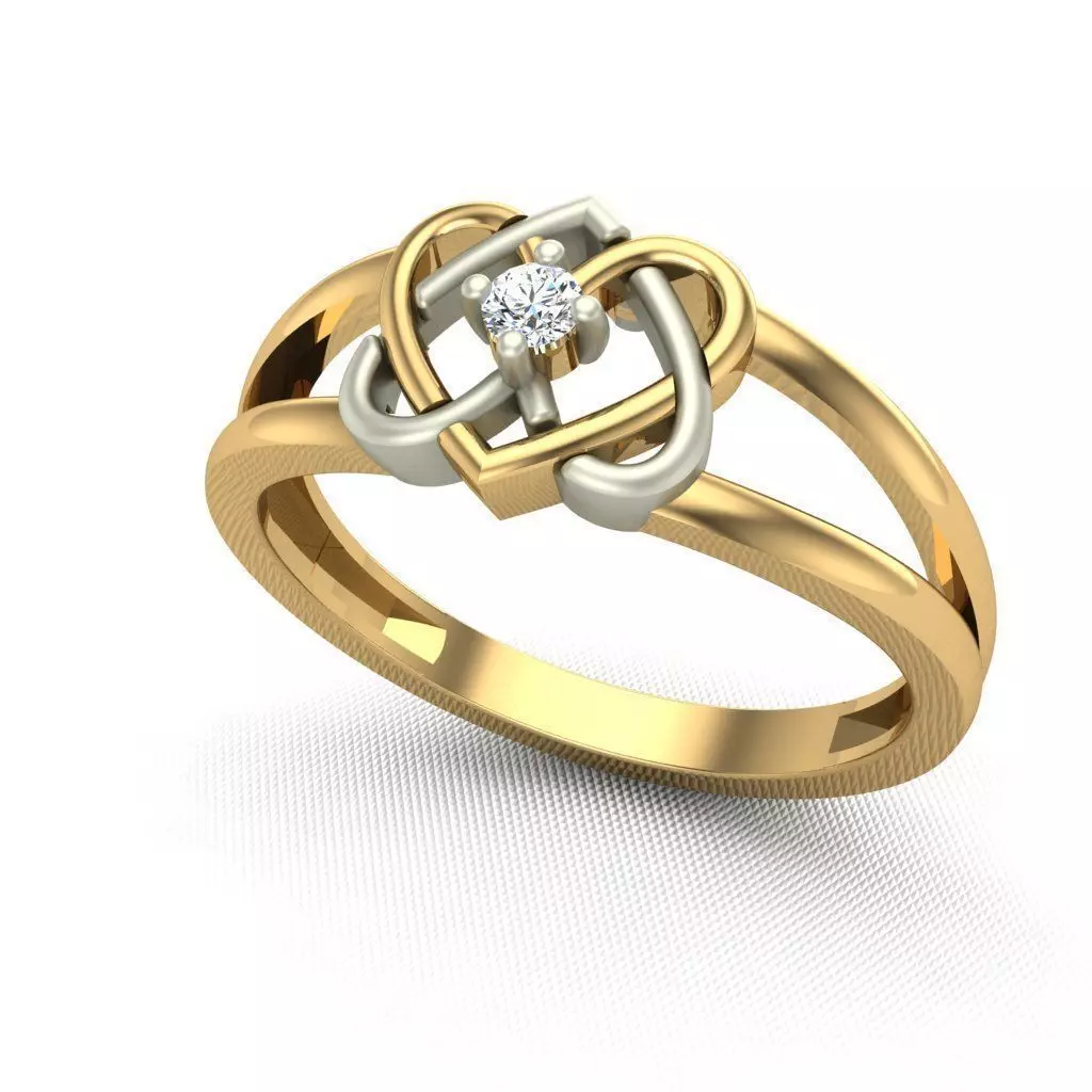 Heart Ring 3D print model_0