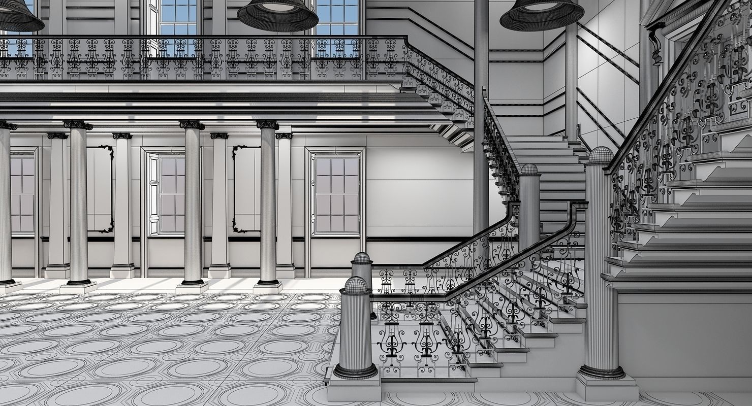 Grand Hall lobby 3D model_6
