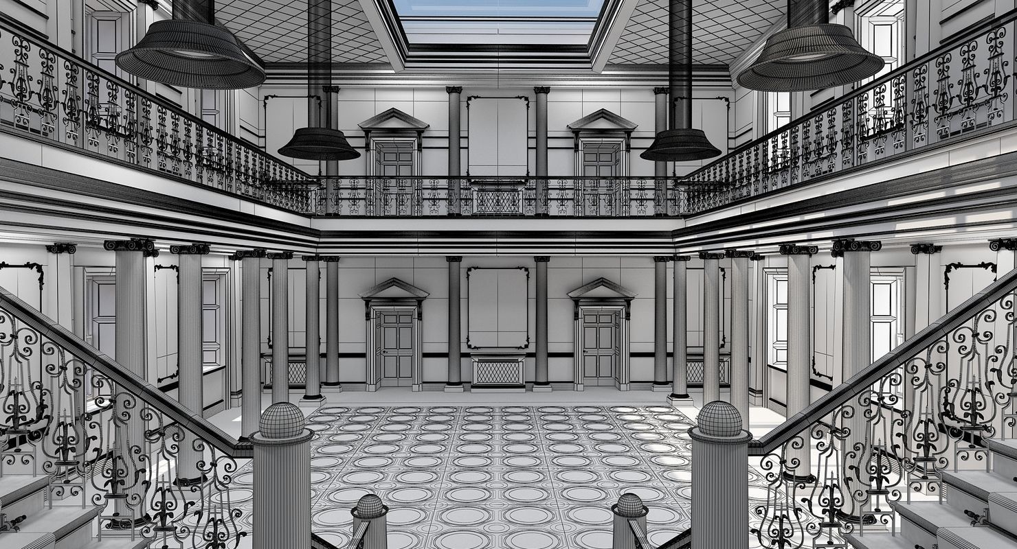 Grand Hall lobby 3D model_3