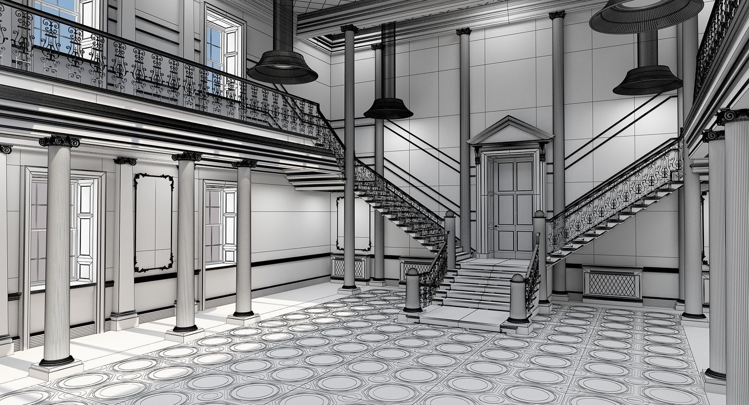 Grand Hall lobby 3D model_5