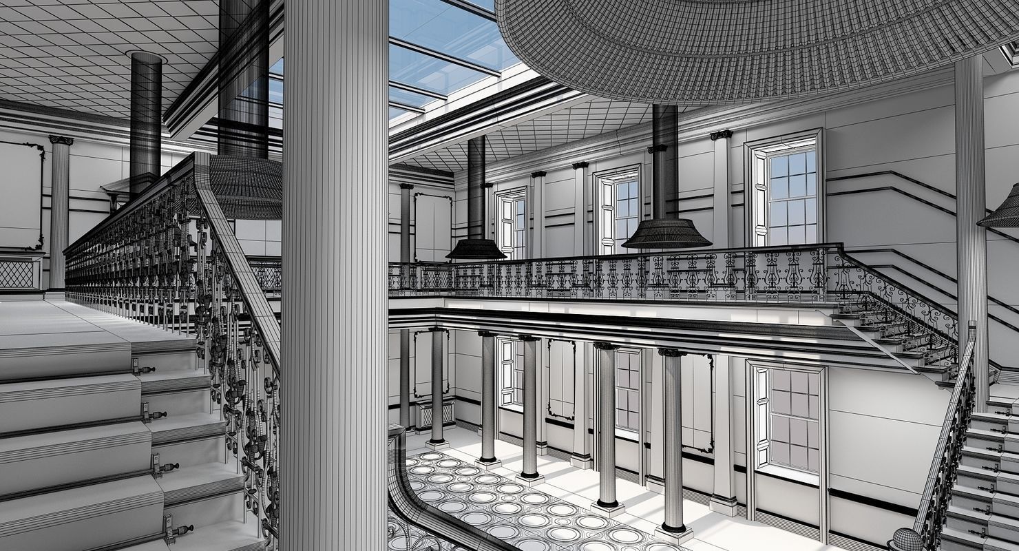 Grand Hall lobby 3D model_4
