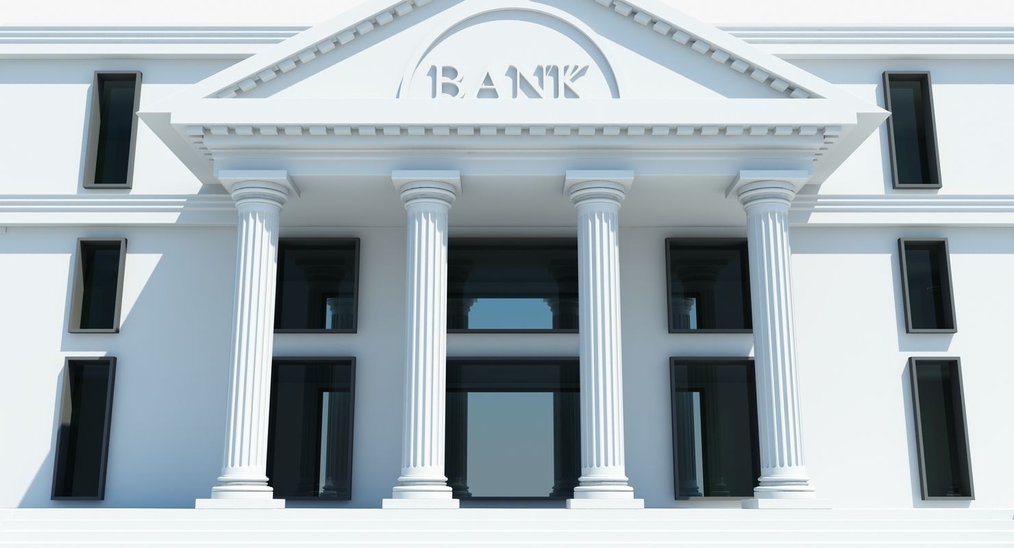 Bank Building Symbol 3D model_4