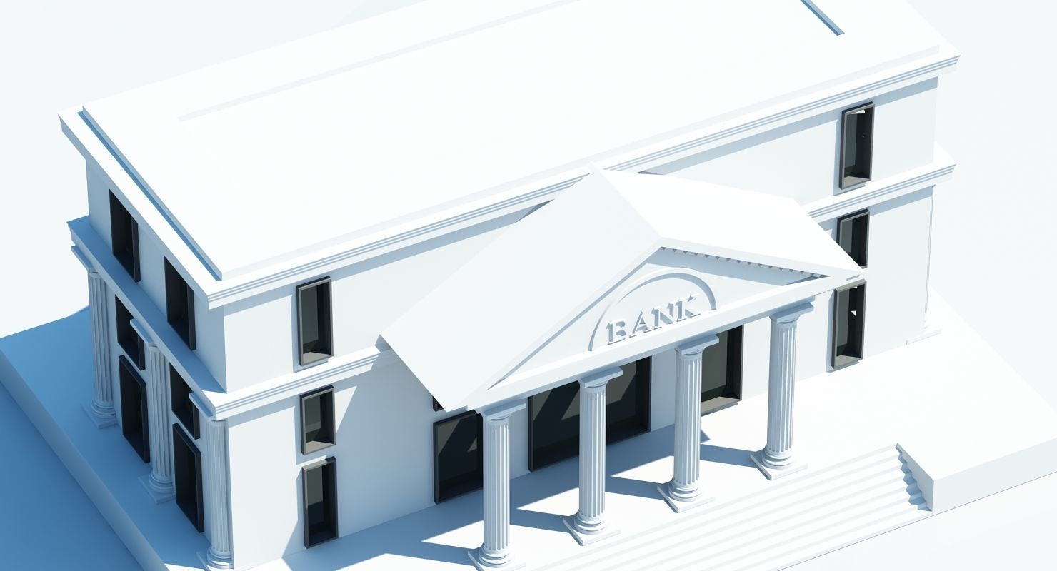 Bank Building Symbol 3D model_3