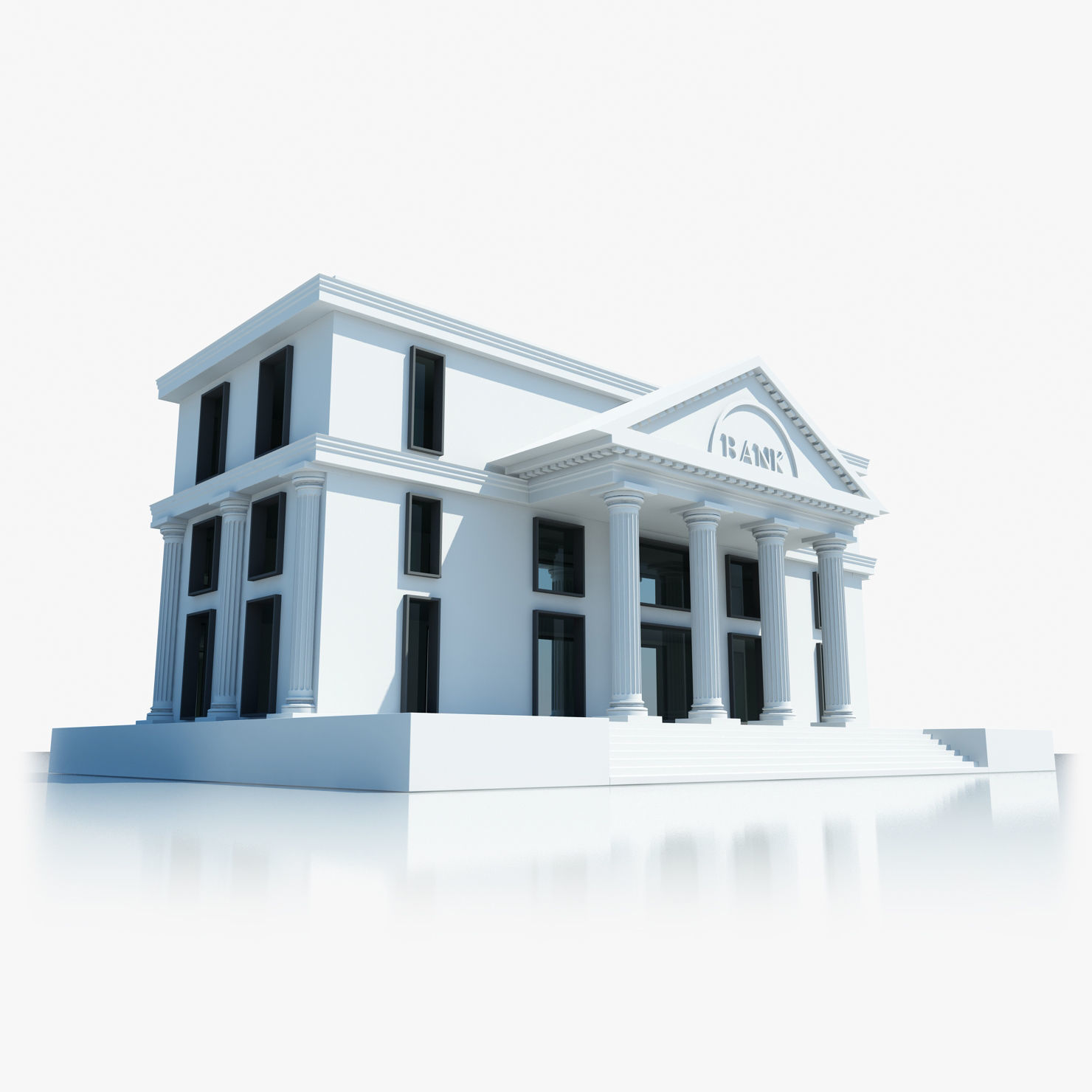 Bank Building Symbol 3D model_8
