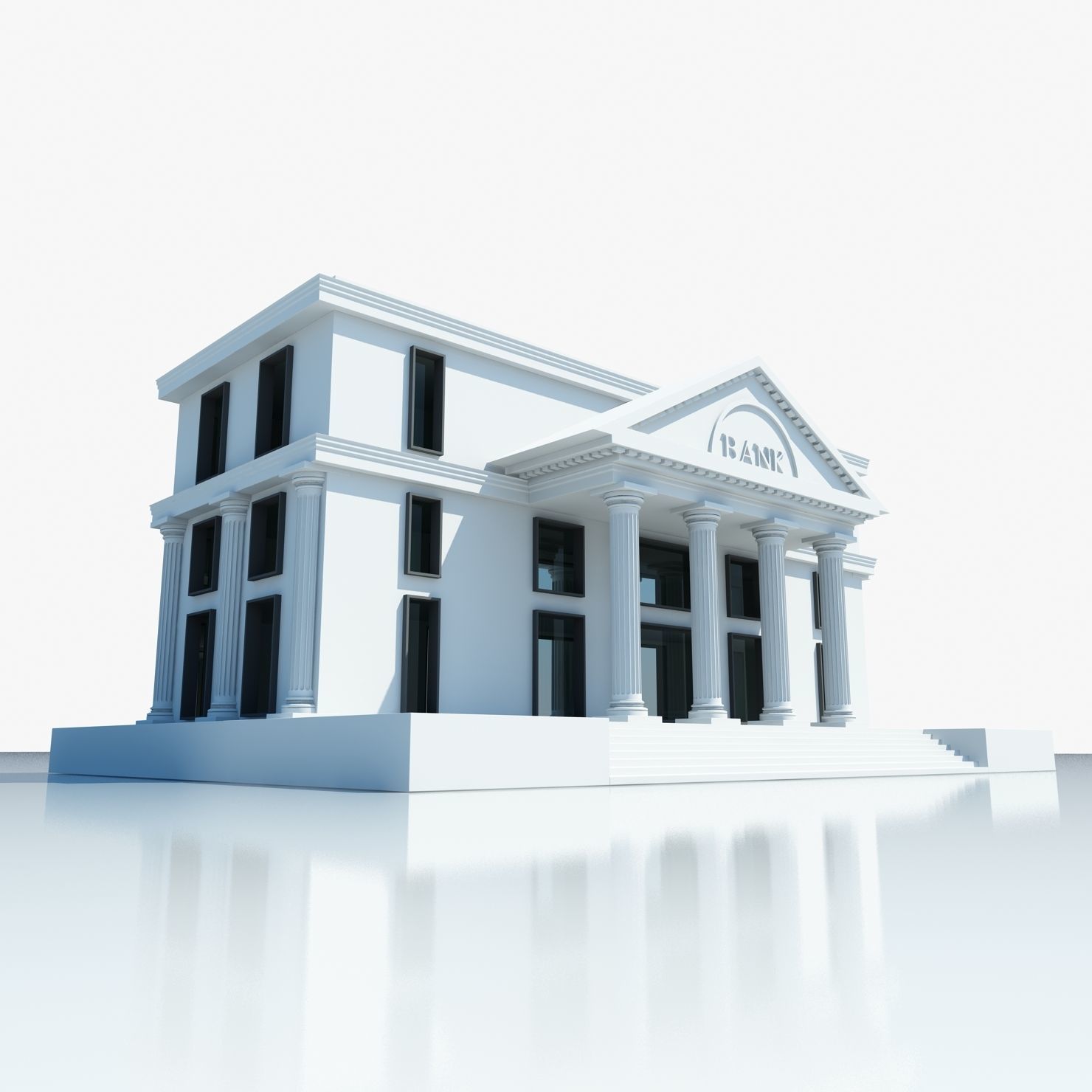 Bank Building Symbol 3D model_7