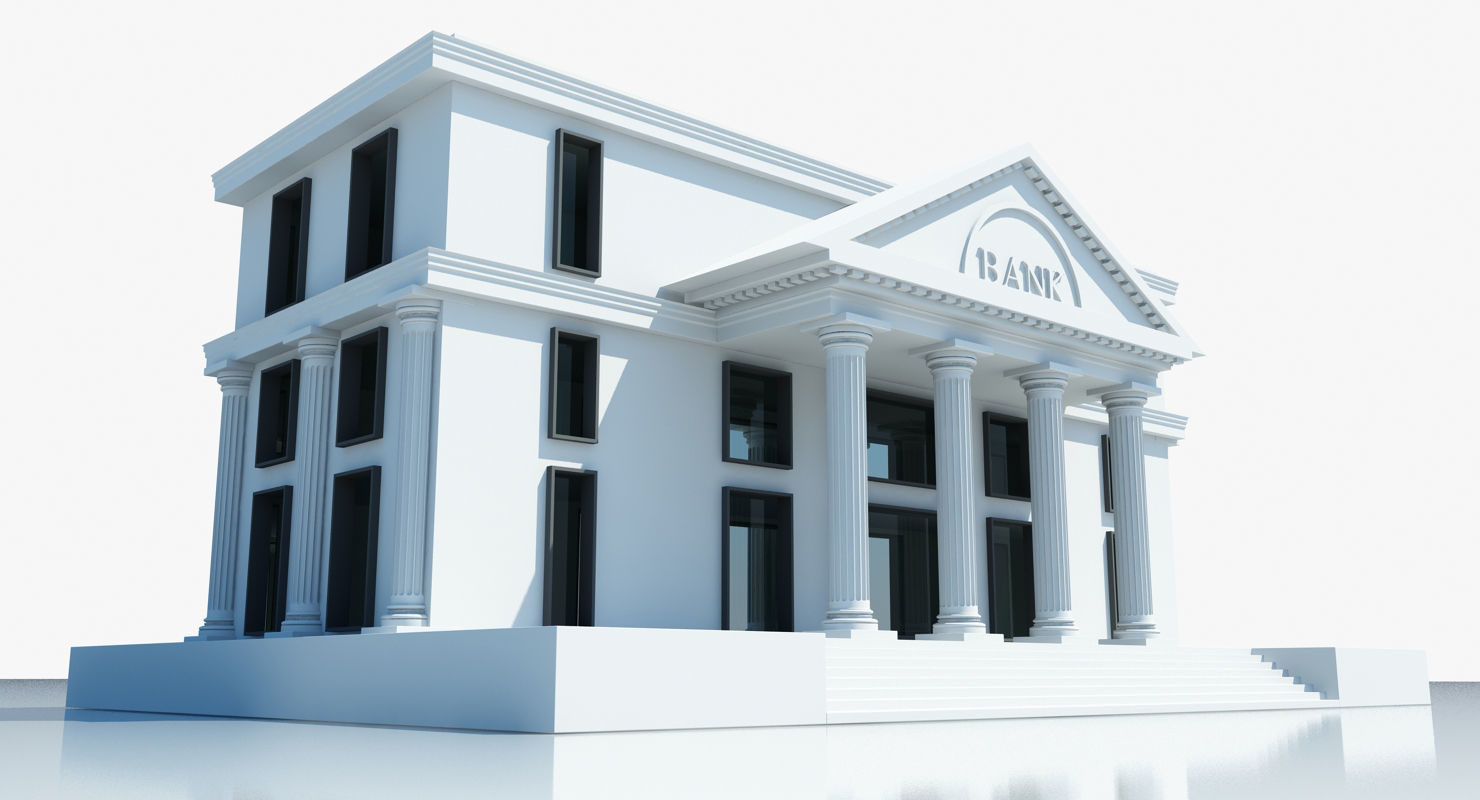Bank Building Symbol 3D model_9
