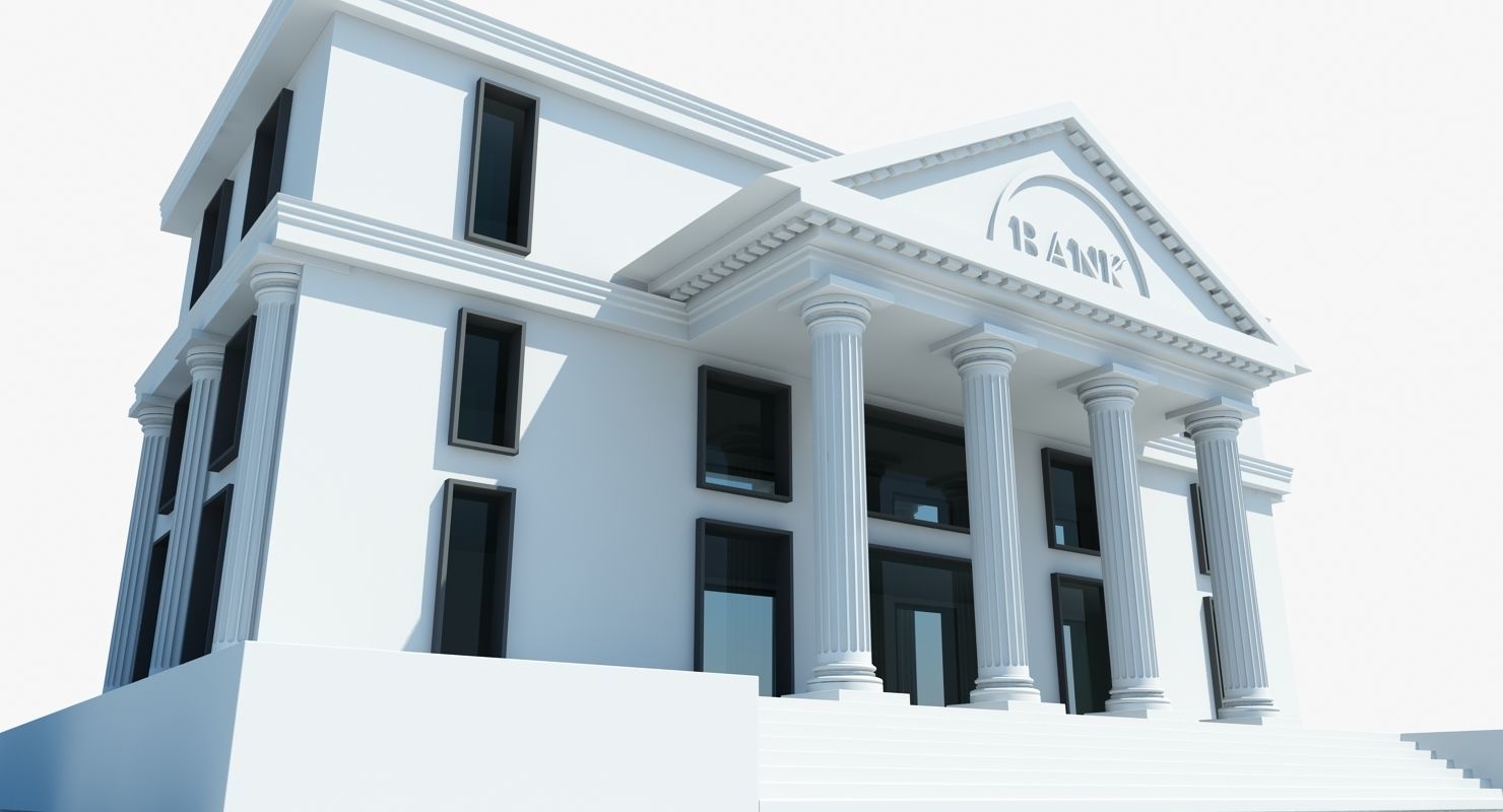 Bank Building Symbol 3D model_5